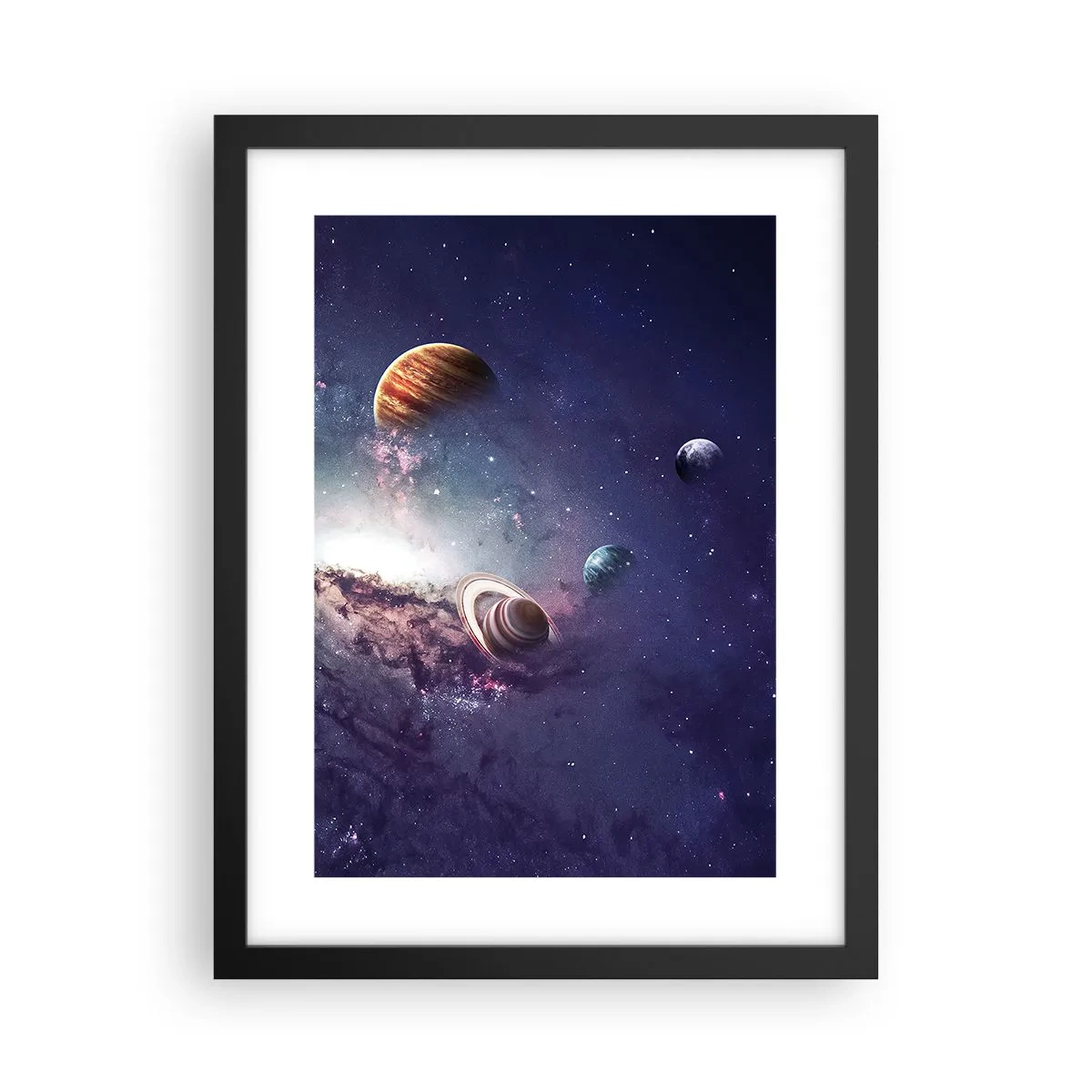 Póster en marco negro - La danza alrededor del Sol - 30x40 cm