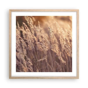 Póster en marco roble claro - Listos para dar la bienvenida al otoño - 50x50 cm