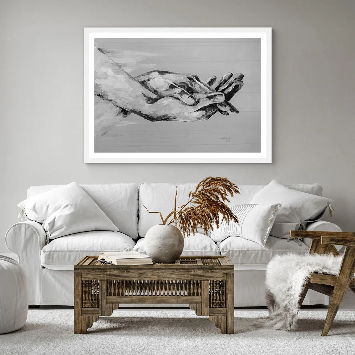 Póster en marco blanco - El comienzo... - 40x40 cm