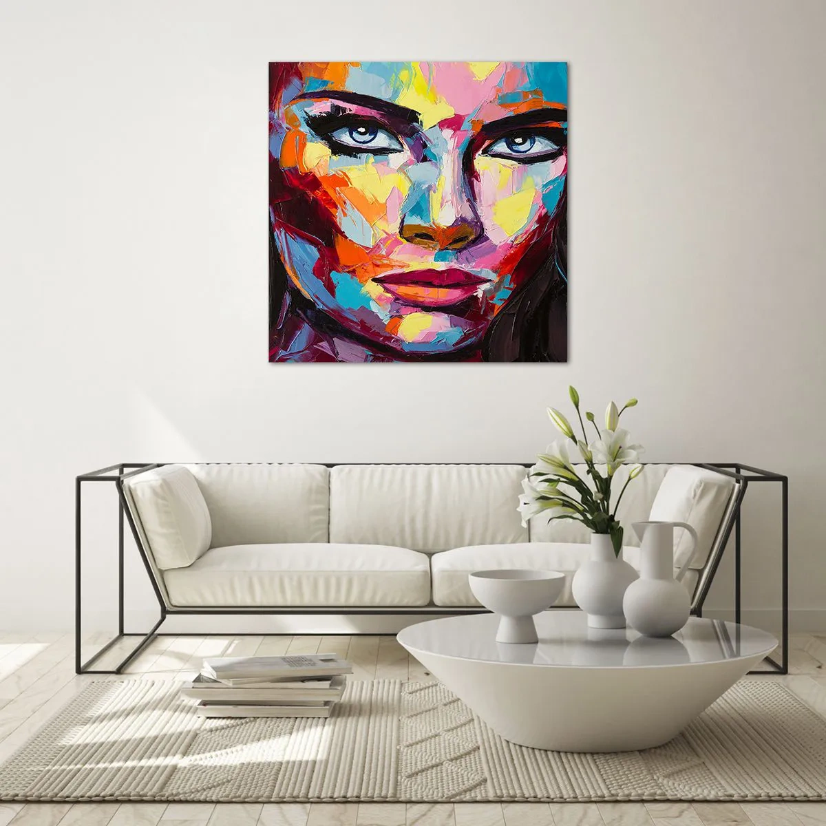 Cuadro sobre vidrio - Impresiones sobre Vidrio - Un alma colorida también - 60x60 cm