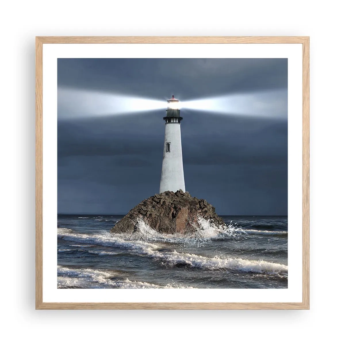 Póster en marco roble claro - ¡Aquí... aquí... aquí! - 60x60 cm