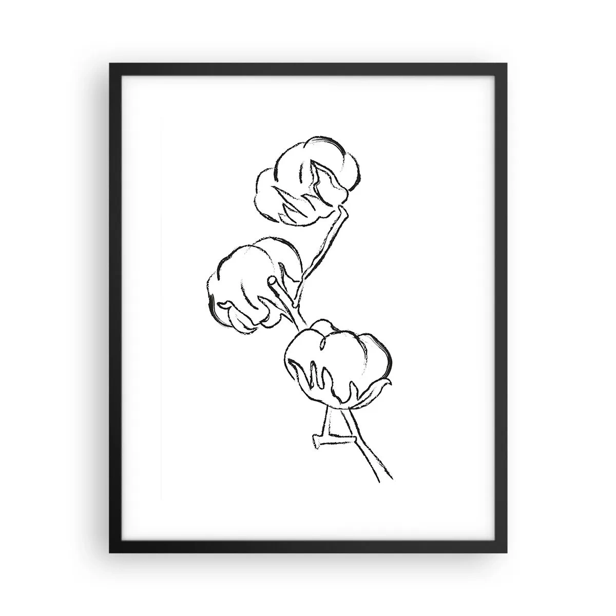 Póster en marco negro - Plumón de algodón - 40x50 cm