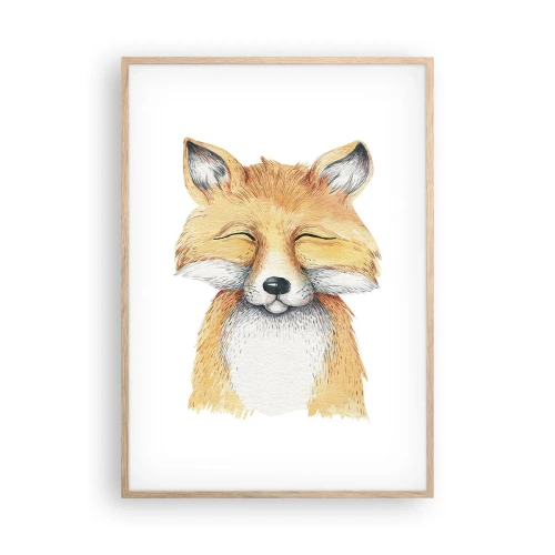 Póster en marco roble claro - Humor de zorro - 70x100 cm