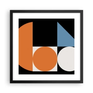 Póster en marco negro - Diseño con figuras - 40x40 cm