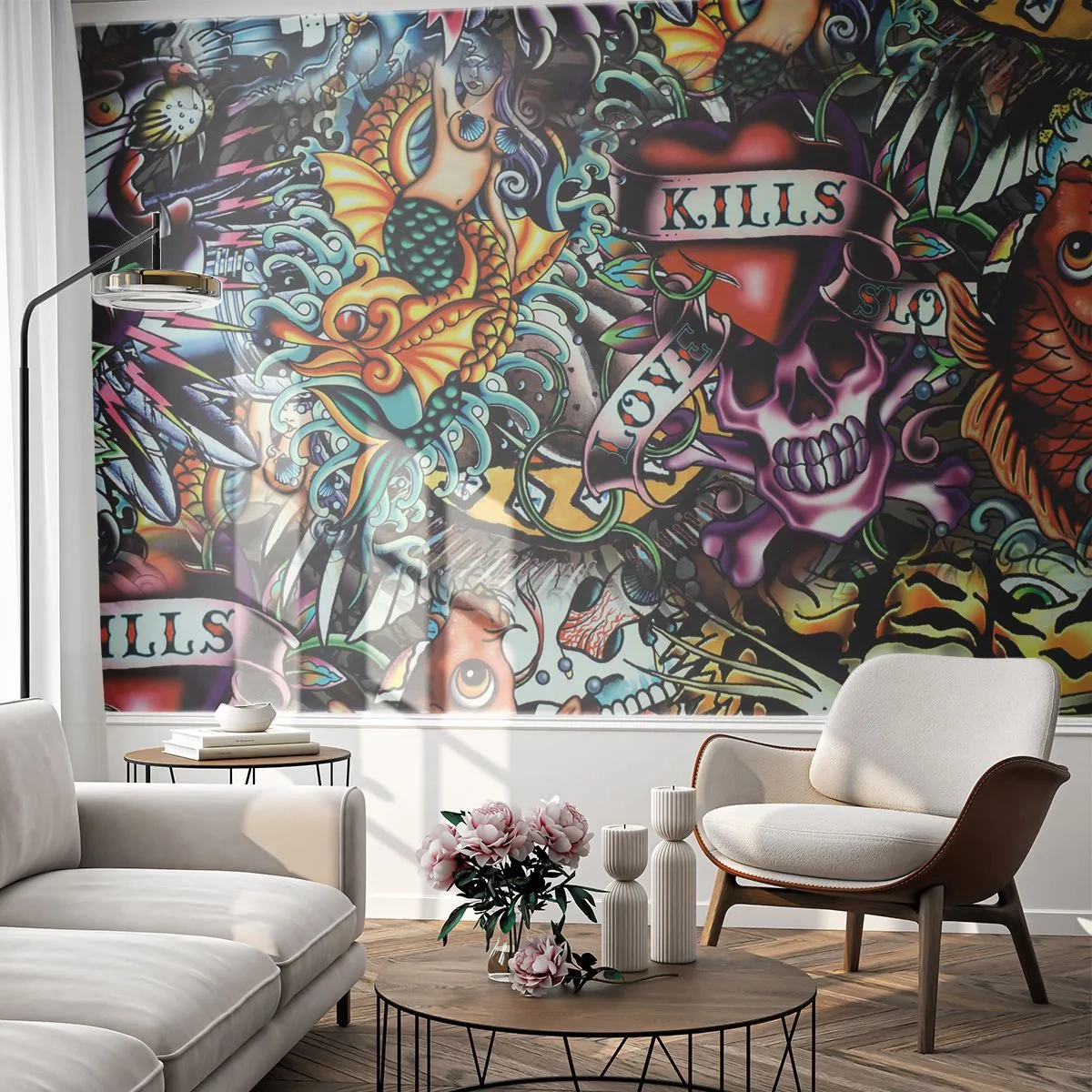 Fotomural Premium Canvas - El sueño de un tatuador - Pintada, Mural, Pedazo - 200x140 cm