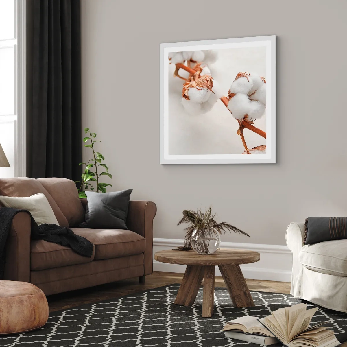 Póster en marco blanco - Un suave tacto - 50x50 cm