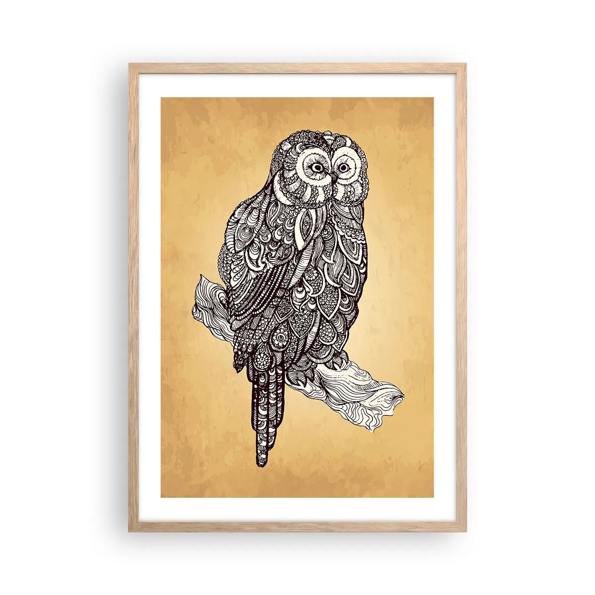 Póster en marco roble claro - Intrincados ornamentos de sabiduría - 50x70 cm