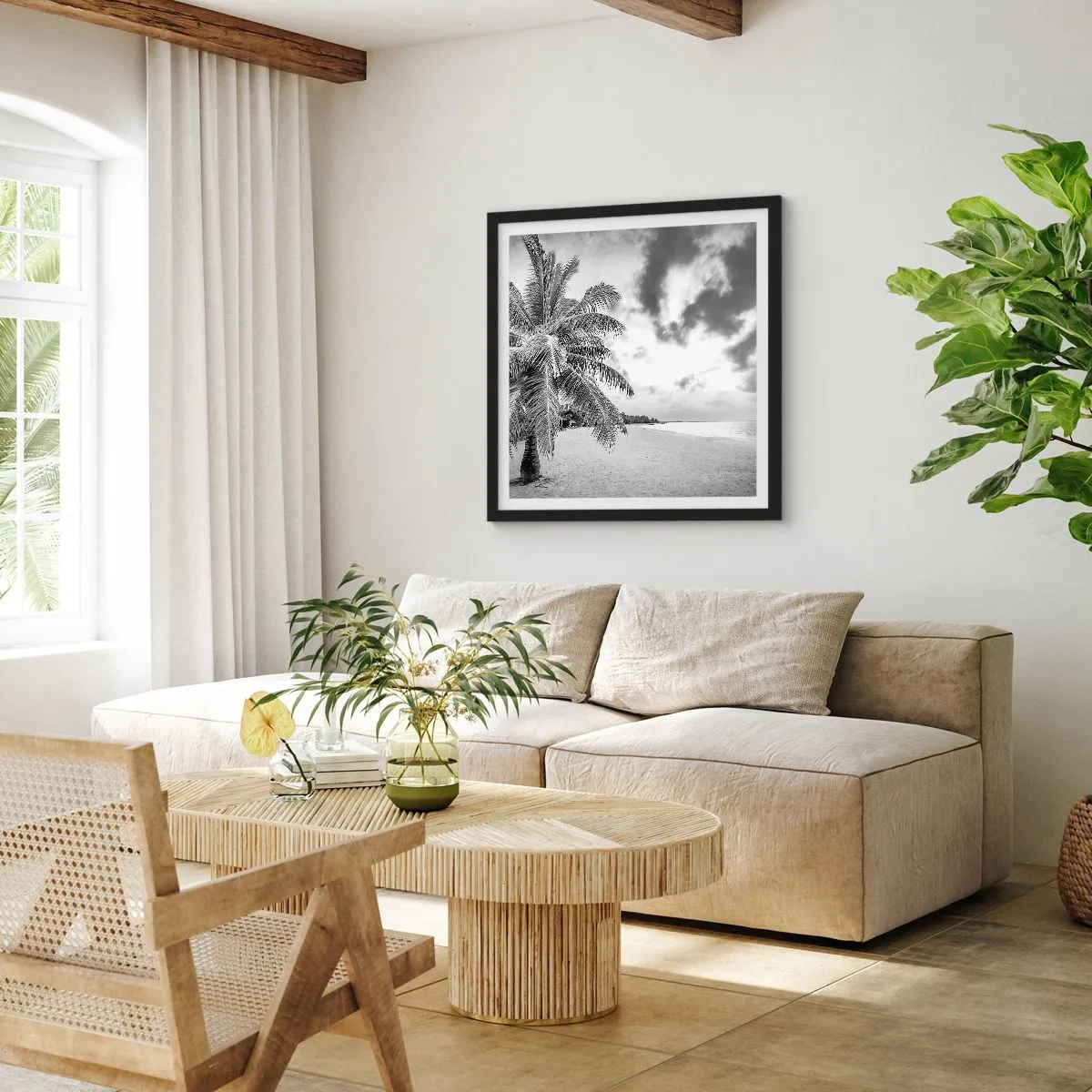 Póster en marco negro - Anhelo de soledad.... - 60x60 cm