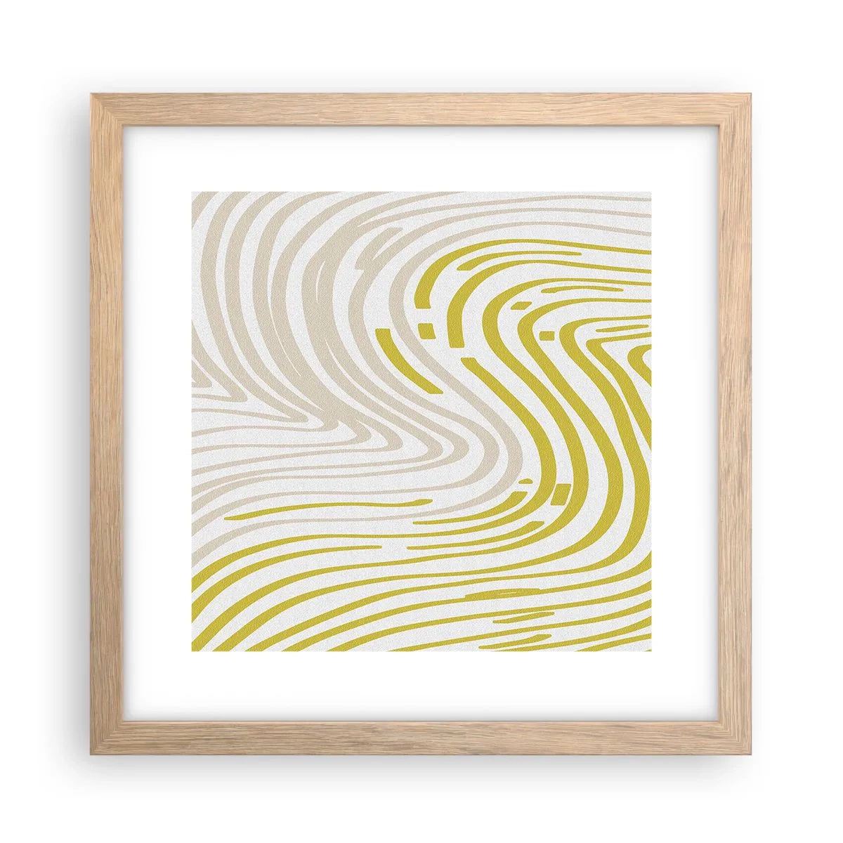 Póster en marco roble claro - Composición curvada - 30x30 cm