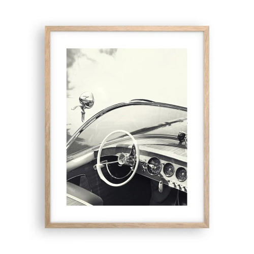 Póster en marco roble claro - Tiempo para los ricos - 40x50 cm