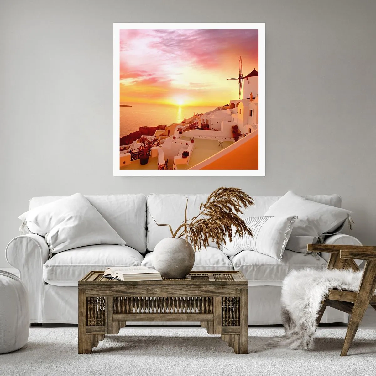 Póster - Blanco y dorado - 50x50 cm