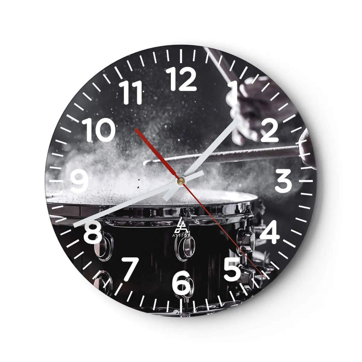 Reloj de pared - Reloj de vidrio - El pulso de la música - 30x30 cm