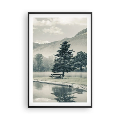 Póster en marco negro - El lago sigue durmiendo - 61x91 cm