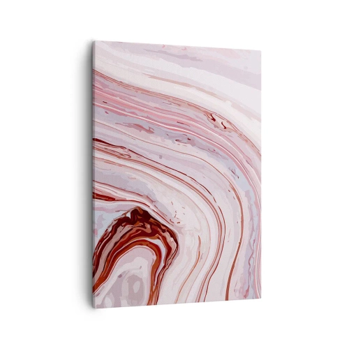 Cuadro sobre lienzo - Impresión de Imagen - Patrón abstracto en rosa y blanco - 50x70cm - Cambio de dirección - Decoración de pared moderna para salón y dormitorio ARTTOR