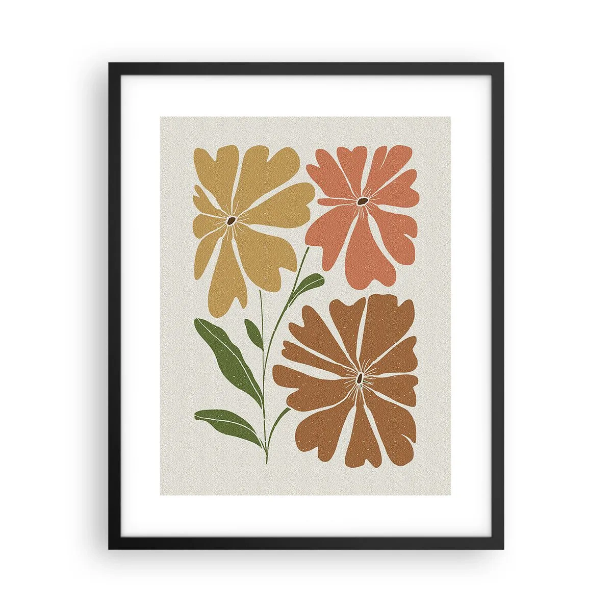 Póster en marco negro - Naturaleza y geometría - 40x50 cm