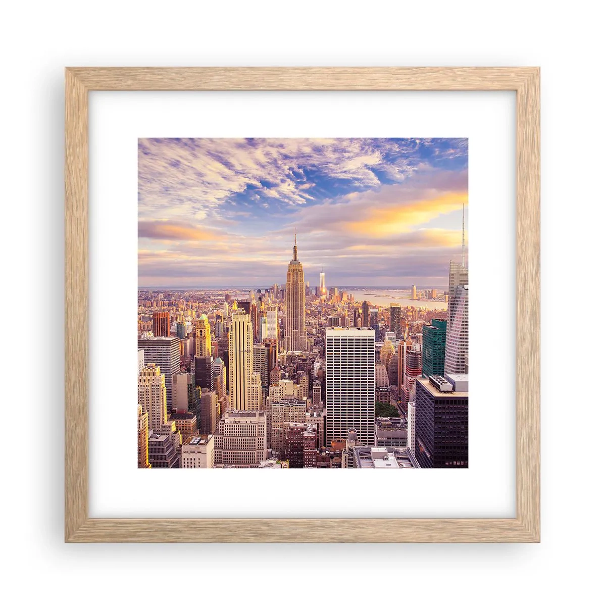 Póster en marco roble claro - Alcanzar las nubes - 30x30 cm