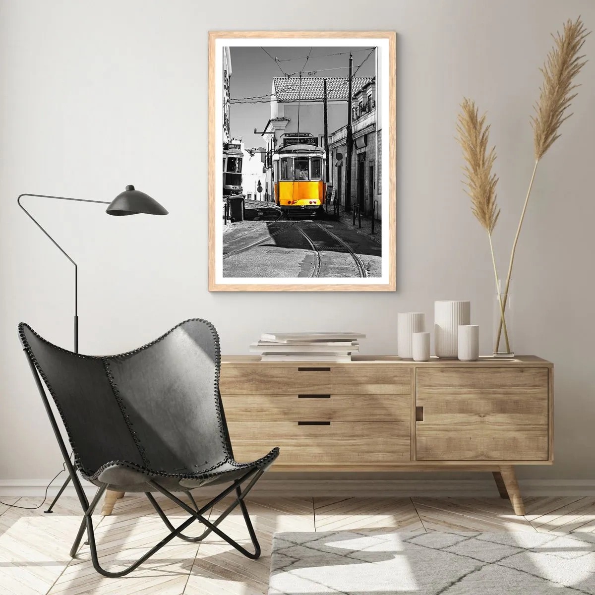Póster en marco roble claro - Espíritu de Lisboa - 50x70 cm