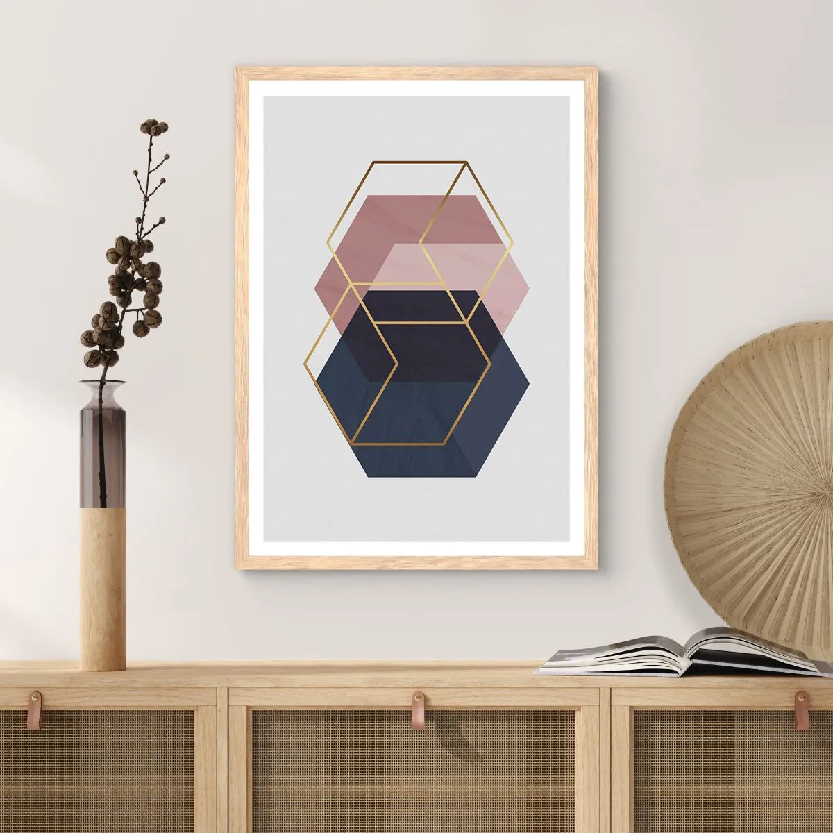 Póster en marco roble claro - El poder de la sencillez - 70x100 cm