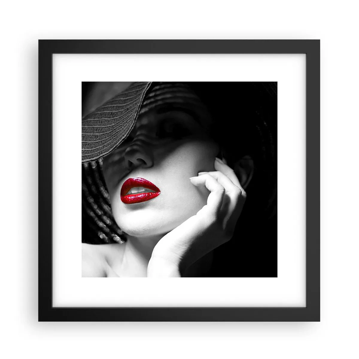 Póster en marco negro - Estudio en escarlata - 30x30 cm