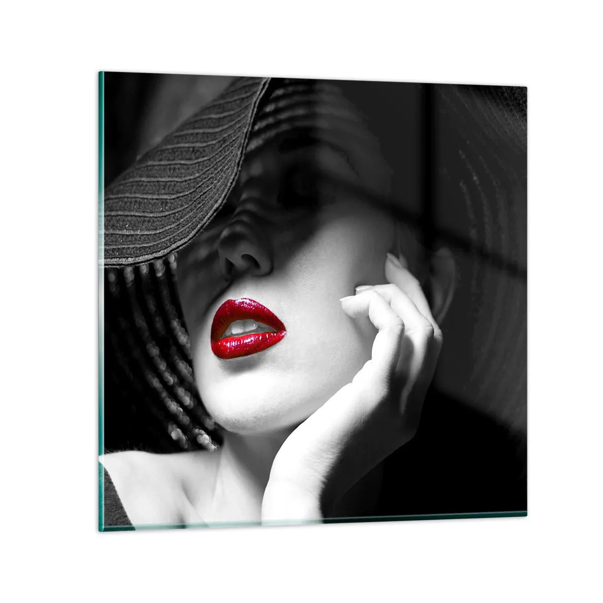 Cuadro sobre vidrio - Impresiones sobre Vidrio - Estudio en escarlata - 70x70 cm