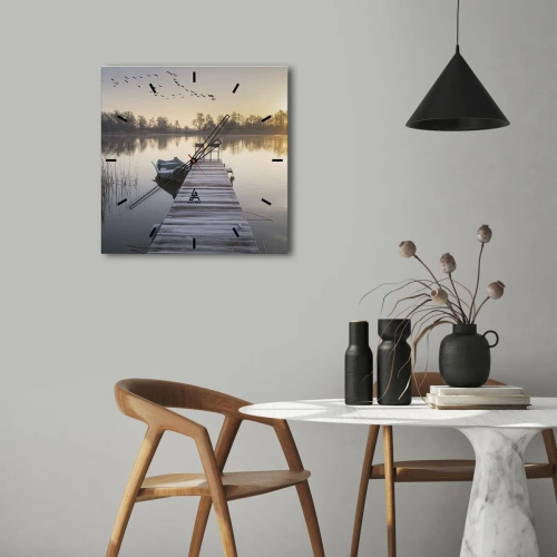 Reloj de pared - Reloj de vidrio - Volveré en un rato - 40x40 cm