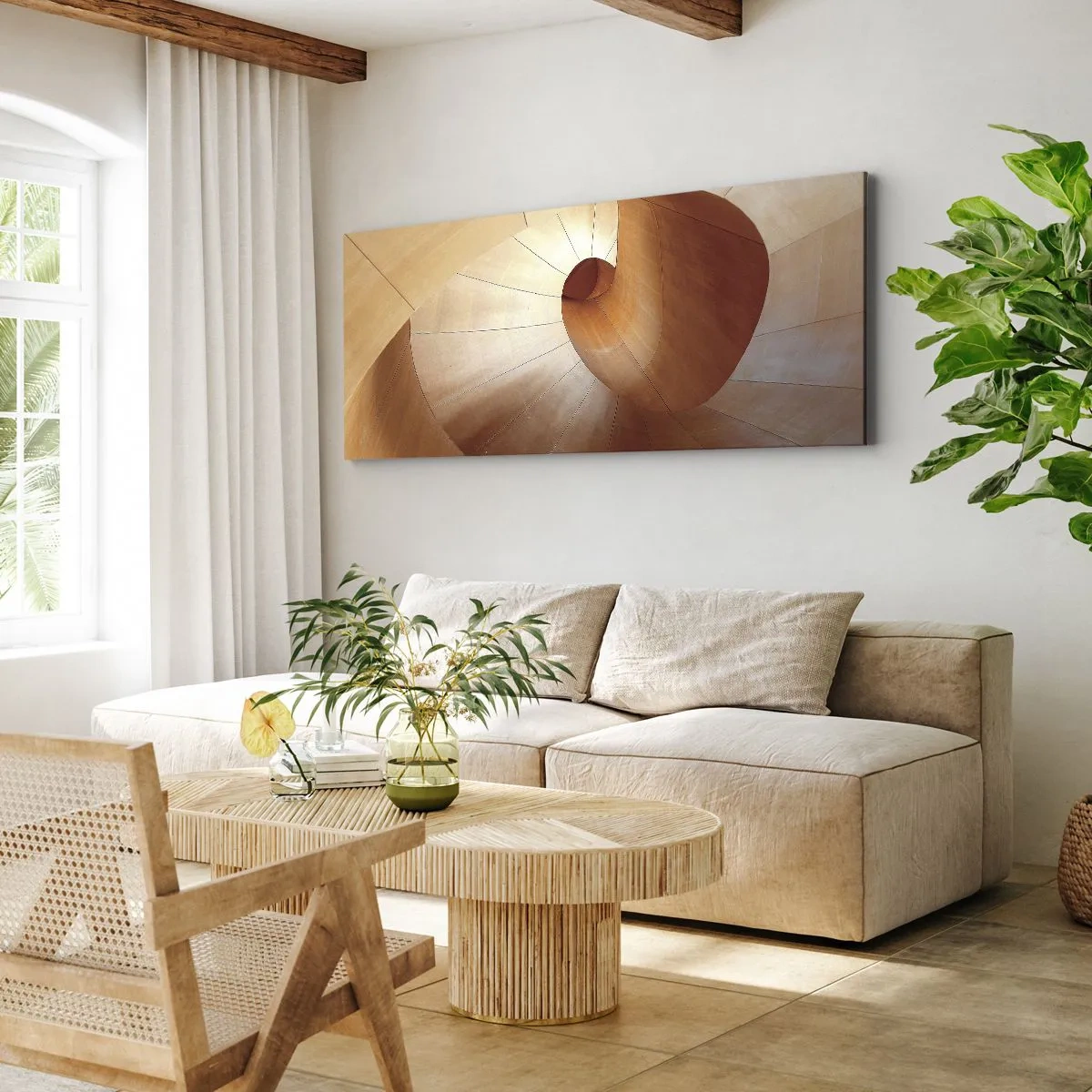 Cuadro sobre lienzo - Impresión de Imagen - Serpentina arquitectónica - 100x40 cm