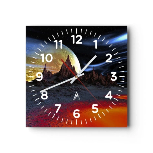 Reloj de pared - Reloj de vidrio - Mundo desconocido - 40x40 cm