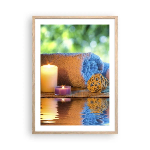 Póster en marco roble claro - Tiempo para el cuerpo - 50x70 cm
