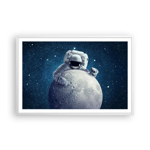 Póster en marco blanco - Bromista espacial - 91x61 cm