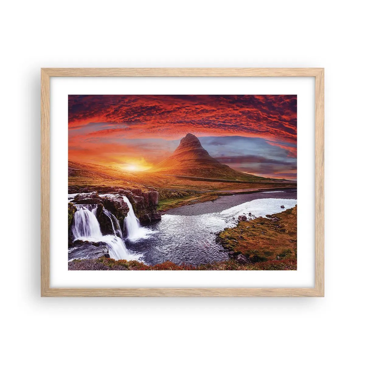 Póster en marco roble claro - Una vista de la Tierra Media - 50x40 cm