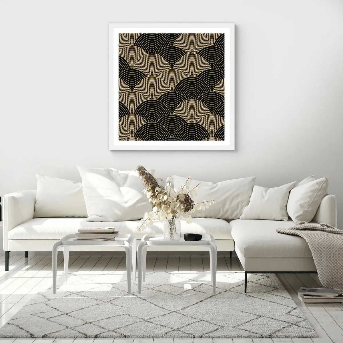 Póster en marco blanco - Multiplicación de la unidad - 40x40 cm