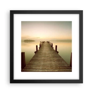 Póster en marco negro - Antes del amanecer, al amanecer, la luz - 30x30 cm