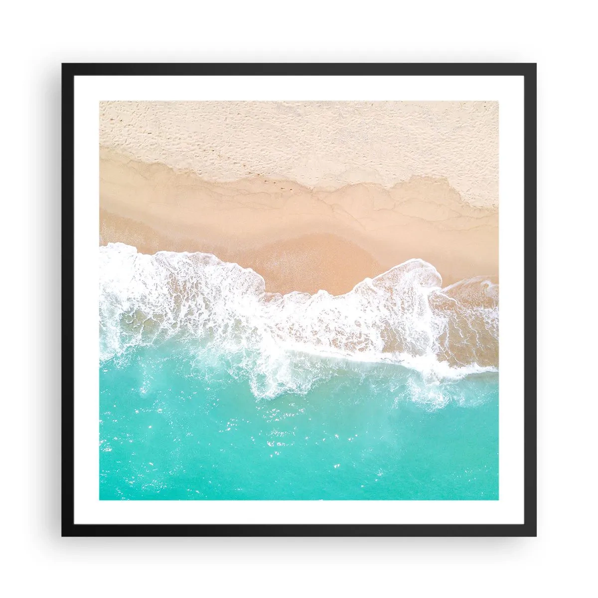 Póster en marco negro - Un toque acariciador - 60x60 cm