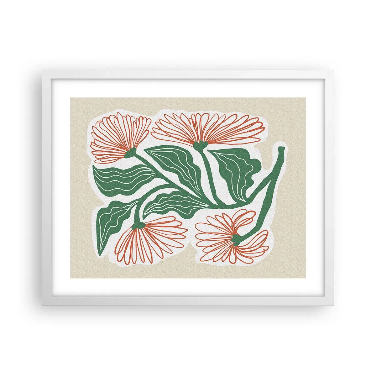 Póster en marco blanco - Folclórico y moderno - 50x40 cm