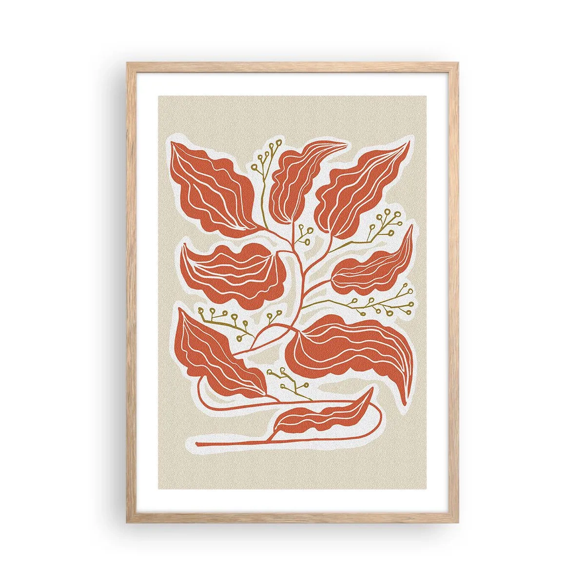Póster en marco roble claro - Folk y coral - 50x70 cm