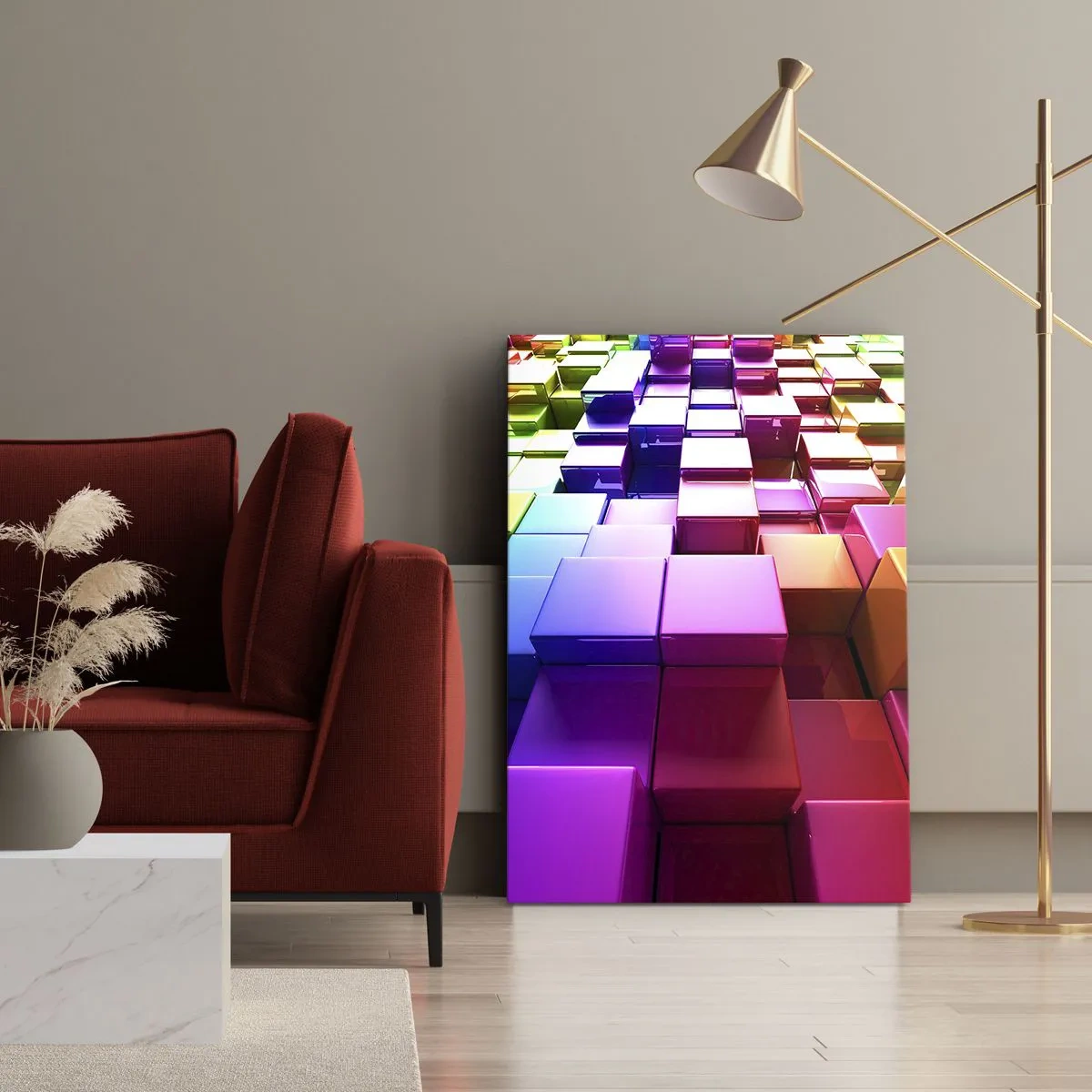 Cuadro sobre lienzo - Impresión de Imagen - Op-art en equipo - 45x80 cm