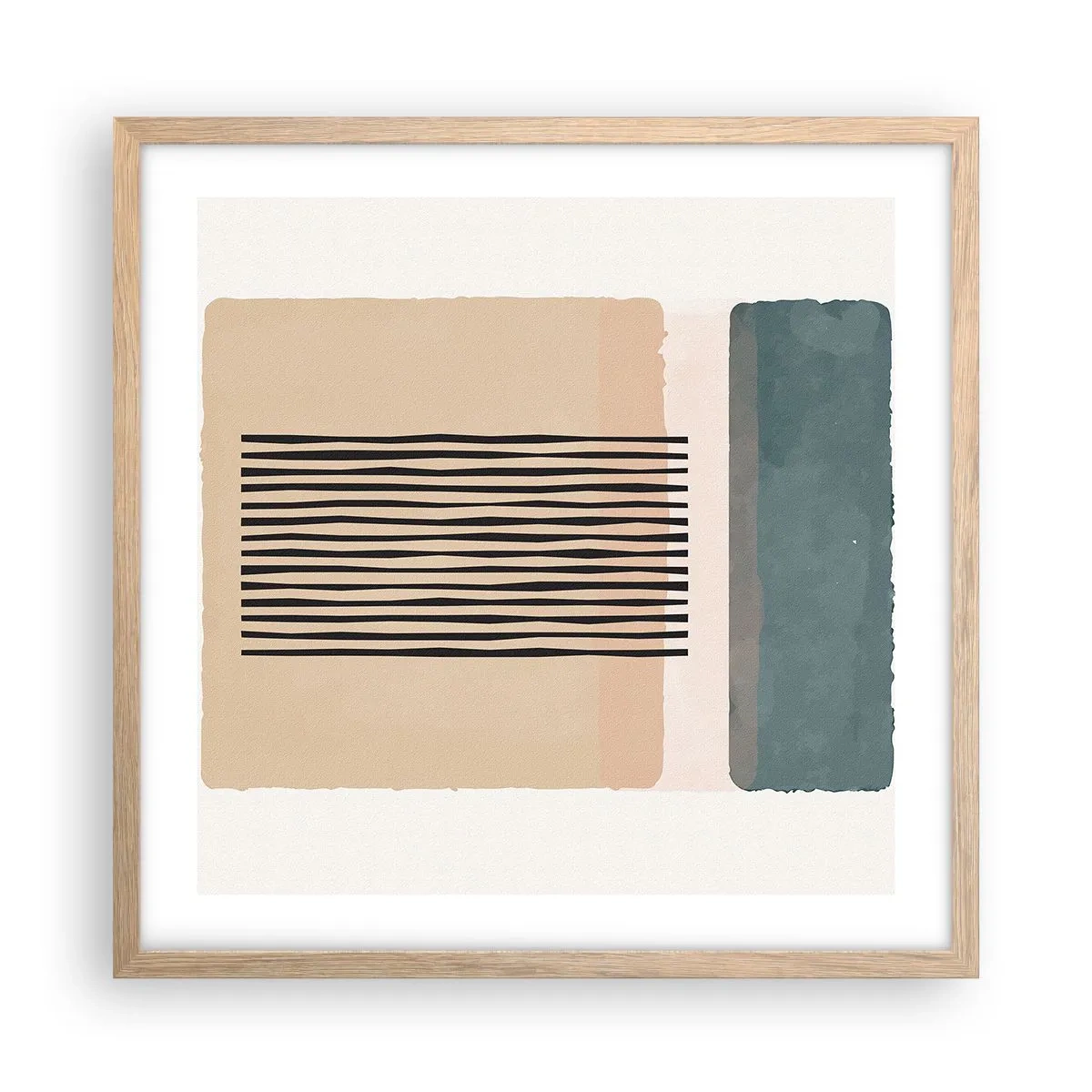 Póster en marco roble claro - Todo en orden - 50x50 cm