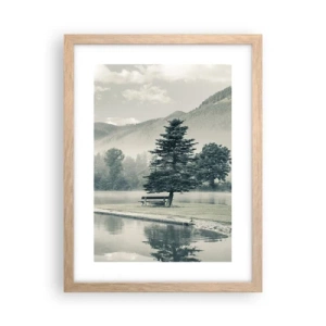 Póster en marco roble claro - El lago sigue durmiendo - 30x40 cm
