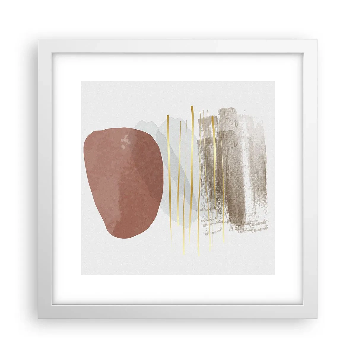 Póster en marco blanco - Una columnata abstracta - 30x30 cm