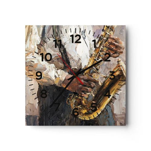 Reloj de pared - Reloj de vidrio - Llegó el momento del solo - 30x30 cm