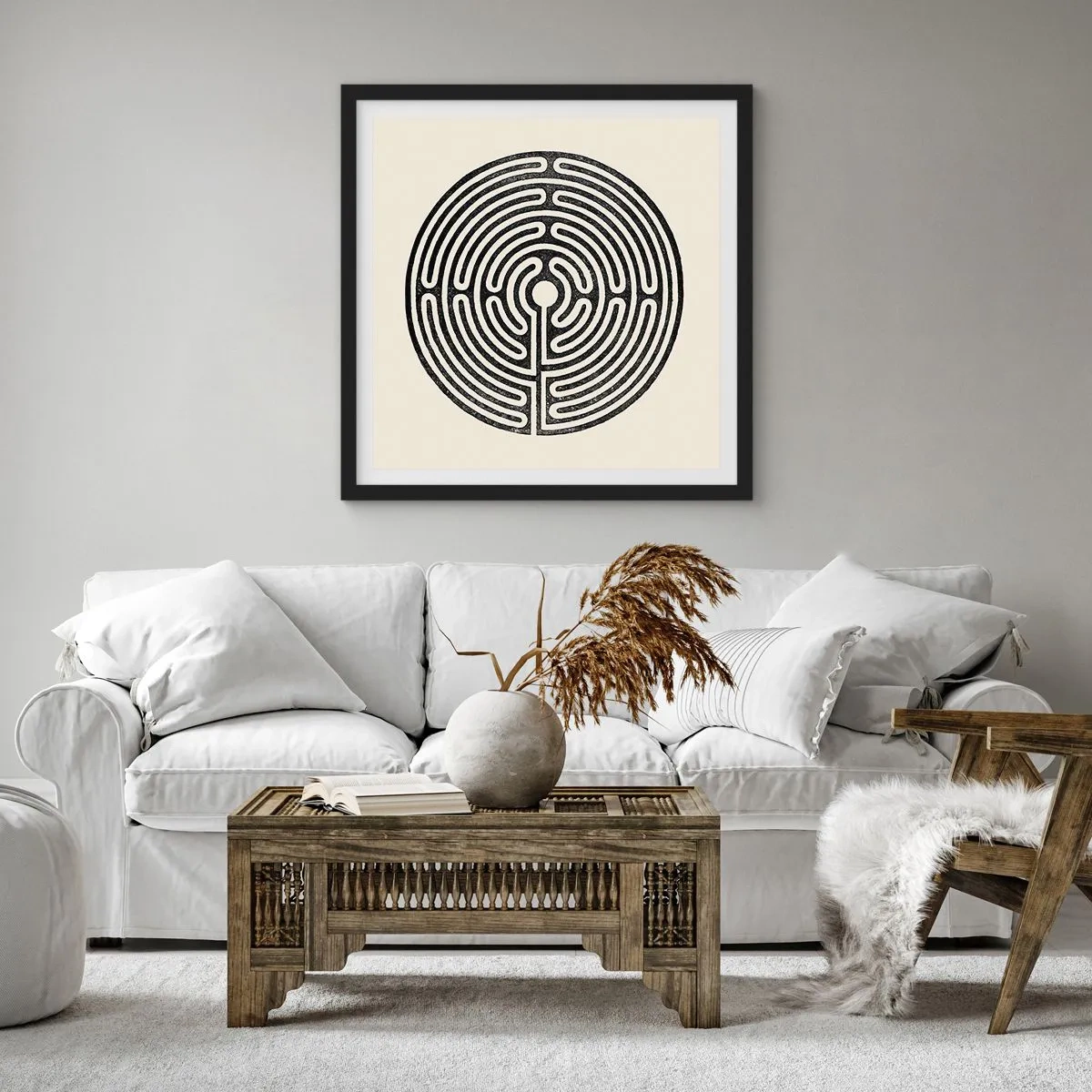 Póster en marco negro - Orden misterioso - 30x30 cm