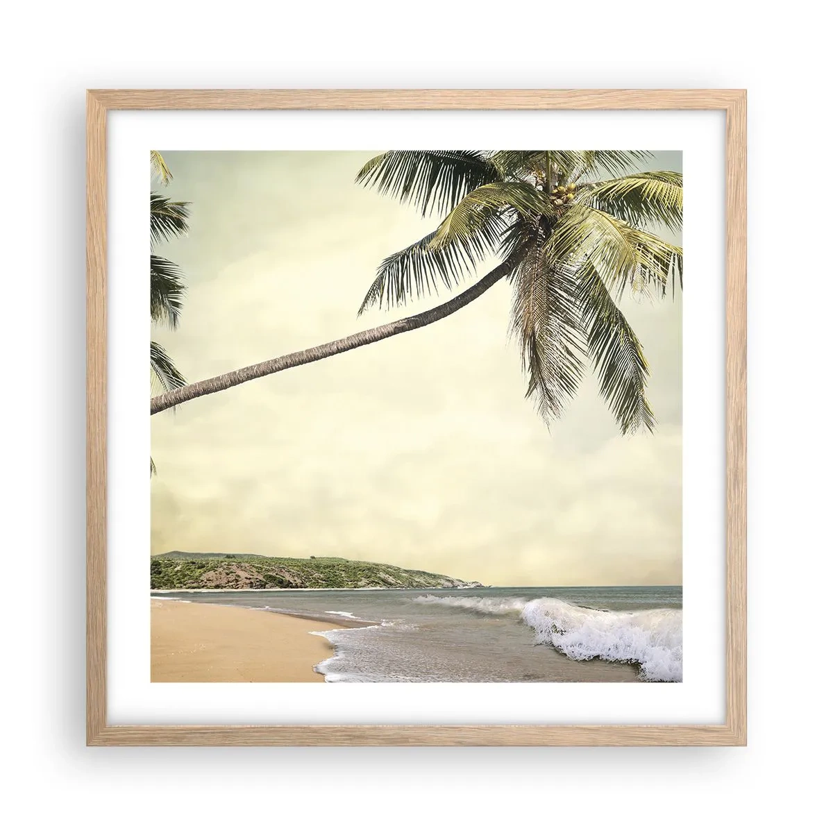 Póster en marco roble claro - Sueño tropical - 50x50 cm