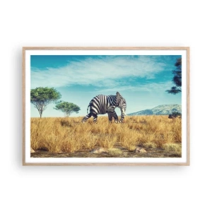 Póster en marco roble claro - El gris ya no está de moda - 100x70 cm