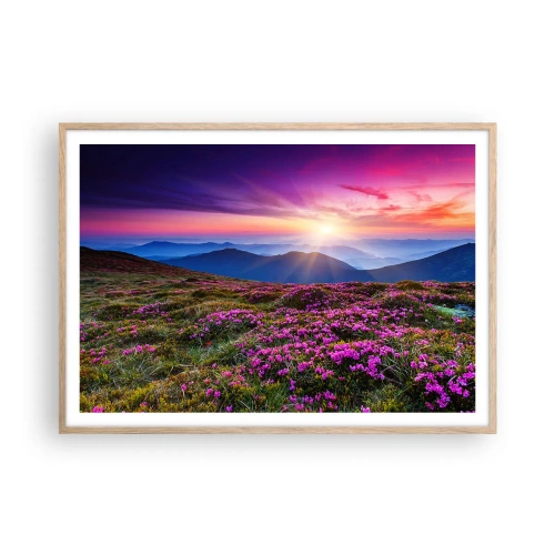 Póster en marco roble claro - Dulce aroma a frescura - 100x70 cm