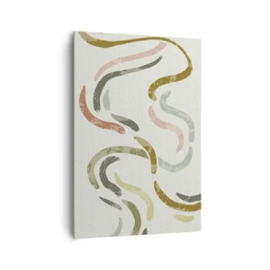 Cuadro sobre lienzo - Impresión de Imagen - Arcos abstractos en colores pastel - 70x100cm - La alegre danza de la abstracción - Decoración de pared moderna para salón y dormitorio ARTTOR