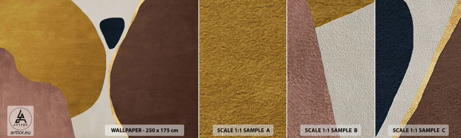 Muestra de fotomural Premium Sand - Abstracción - un lugar en el espacio - Abstracción, Minimalismo, formas - 100x30 cm