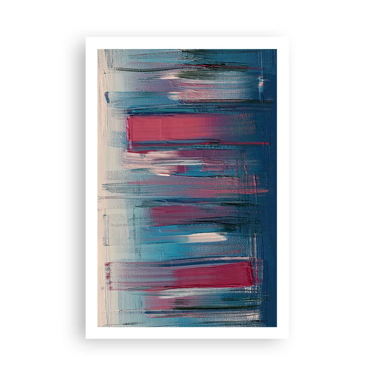 Póster - Composición vertical en azul y rojo - 61x91 cm