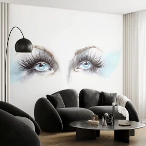 Fotomural Autadhesivo Deluxe Sticker - ¿Los ojos de un ángel? - cara de mujer, ojos femeninos, Pedazo - 400x280 cm