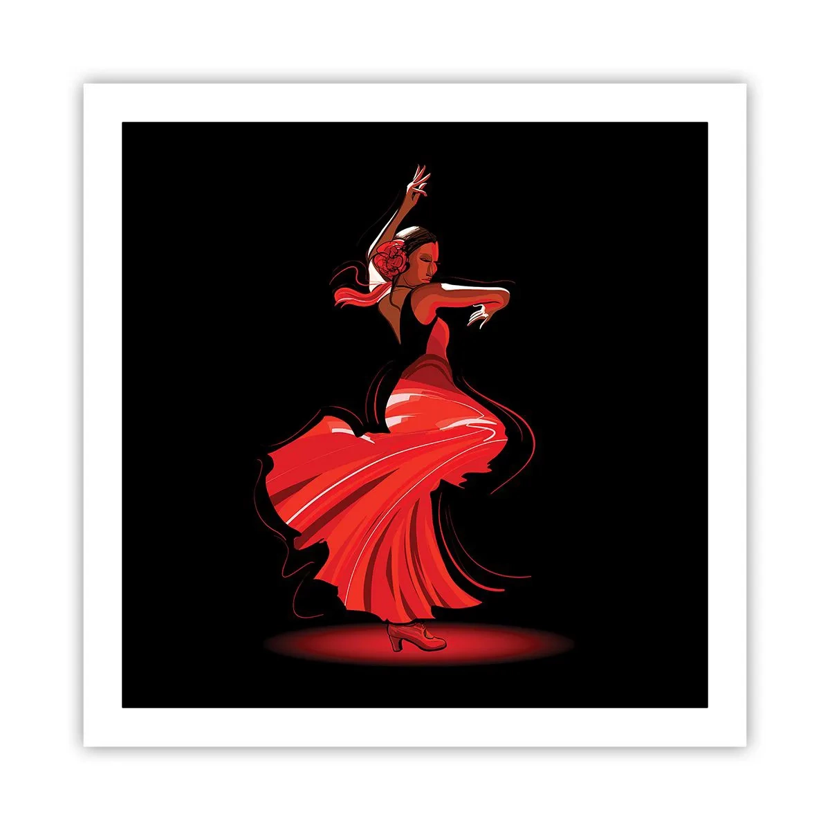 Póster - El espíritu ardiente del flamenco - 60x60 cm