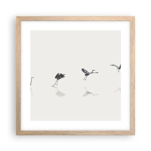 Póster en marco roble claro - Cuatro sencillos pasos para despegar - 40x40 cm